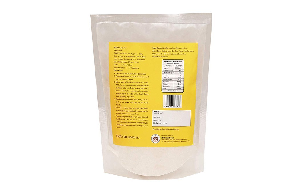 Mills & Browns Vanilla Cake Mix    Pack  1 kilogram